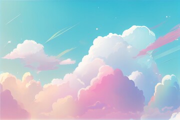 Wall Mural - Pastel color of sky background. Illustration graphic design. Generative AI