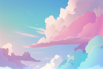 Wall Mural - Pastel color of sky background. Illustration graphic design. Generative AI