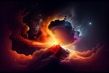 Wall Mural - space abstract background. generative ai
