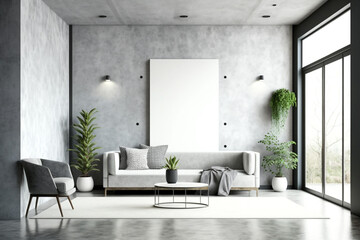 Wall Mural - Modern interior background, wall mock up. high detail. Idea for interior design. AI	