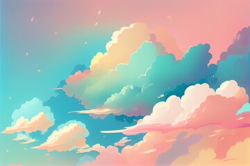 Wall Mural - Pastel color of sky background. Illustration graphic design. Generative AI