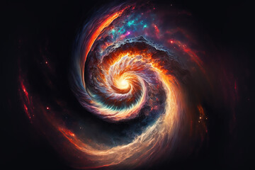 Wall Mural - Spiral Galaxy. Space with stars generative AI background