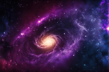 Wall Mural - Spiral Galaxy. Space with stars generative AI background