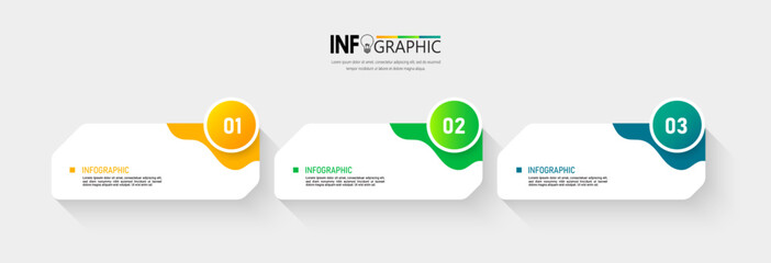 Poster - 3 Steps presentation business infographic template vector.	
