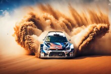 Car Rally Automobile In Desert