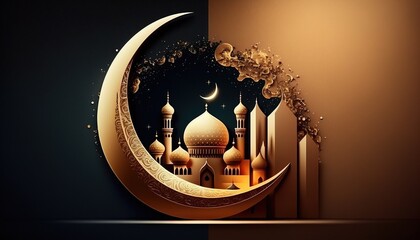 Canvas Print - Holy Ramadan Kareem moon. Month of fasting for Muslims.	
