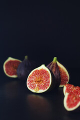 Poster - Ripe juicy figs in low key