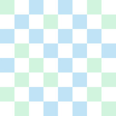  White, green, and blue pastel checkerboard pattern background.