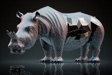 Glittery Hippo, Hippo In Chrystal, Created With Generative Ai