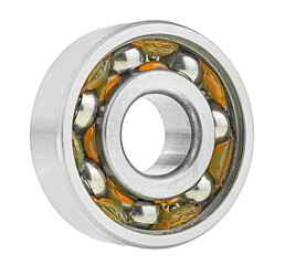 Wall Mural - Metal ball bearing in oil isolated on a white background