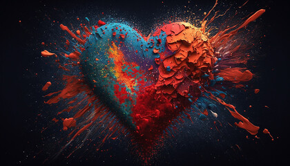 Heart Color Explosion - Generative AI