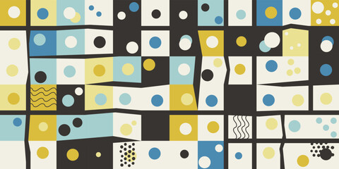 Poster - Tiles with circles inside. Abstract seamless tile. Vector seamless pattern for wallpapers, textiles, pillows, notebooks, other prints.
