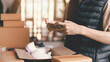 © chaylek - Startups or Small Business Entrepreneurs, Pack products for delivery, manage orders in online stores, shop online, sell online on the internet, SME ,ecommerce logistics service concept