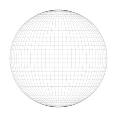 Wall Mural - Planet Earth globe grid of meridians and parallels, or latitude and longitude. 3D vector illustration
