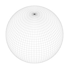 Wall Mural - planet earth globe grid of meridians and parallels, or latitude and longitude. 3d vector illustratio