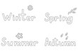 © si.verik - Linear lettering of the seasons. Winter, spring, summer, autumn for coloring books, diaries, backgrounds.