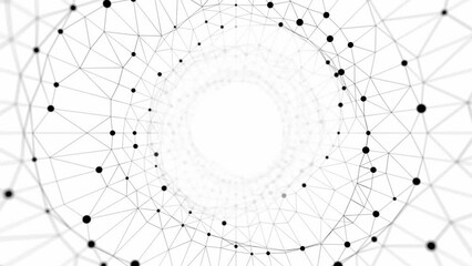 technology plexus white 3d abstract background, polygonal network that can be used to represent connection, artificial intelligence or cybernetic molecular structure