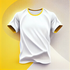 Wall Mural - Blank t-shirt mockup, white basic tee for your design. Ghost mannequin. Generative AI