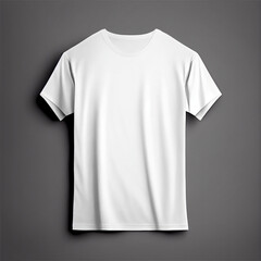 Wall Mural - Blank t-shirt mockup, white basic tee for your design. Ghost mannequin. Generative AI