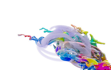 Abstract  background in the form of splash drops paint 3d render 