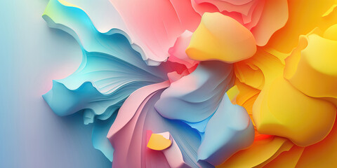 Wall Mural - abstract colorful background with flowing lines as header wallpaper design, generative ai