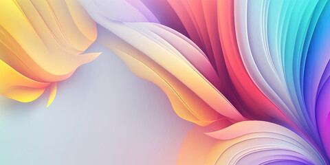 Poster - abstract colorful background with flowing lines as header wallpaper design, generative ai