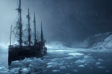 Steam Ship Stuck In The Ice, Generative IA. Generative AI