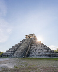 Pyramid of Kukulcan in the Chichen Itza Archaeological Zone.