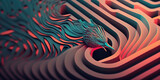 Fototapeta Dziecięca - Labirinth Abstract Fluid 3D Render Background. Twist Waves Flow Gradient Design Wallpaper. Generative AI.