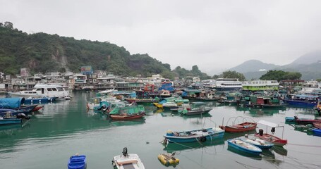 Wall Mural - Typhoon Shelter in Lei yue Mun