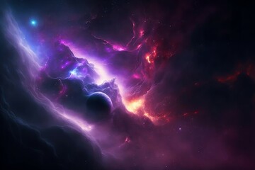 multicolored constellation, purple galaxy