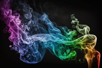 Wall Mural - colorful smoke against a dark background. Generative AI