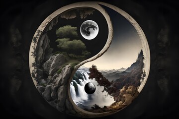 yin yang created using AI Generative Technology