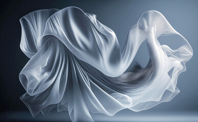 Wall Mural - Gray Chiffon Abstract Background. Created with Generative AI Technology