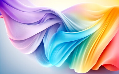 Wall Mural - Rainbow Colors Chiffon Abstract Background. Created with Generative AI Technology