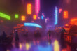 © GenMatic - night market in futuristic city