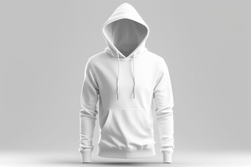 Wall Mural - Blank White hoodie template in white background. Generative AI