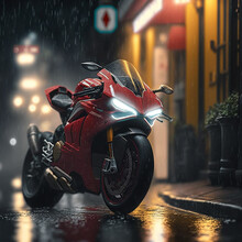 Photorealistic Motorcycle Concept In The Style Of Ducati V4