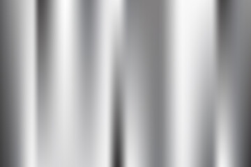 Silver foil background. Metal gradient vector shiny pattern. Chrome stainless gradation surface with reflection. Glossy grey brushed material.