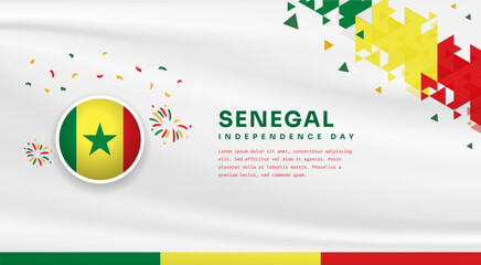 Wall Mural - Banner illustration of Senegal independence day celebration with text space. Vector illustration.