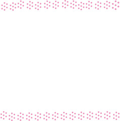 Wall Mural - Top and bottom frame made of pink polka dots, can be used for border template design, poster edge.