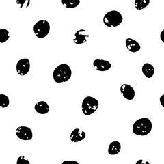 Wall Mural - polka dot seamless pattern, vector hand drawn doodle texture.