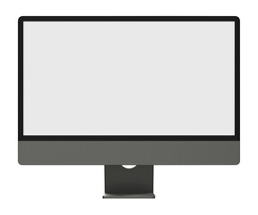 computer monitor blank screen mockup, 3d rendering