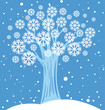 simple snow snowflakes blue white tree cold christmas night graphic