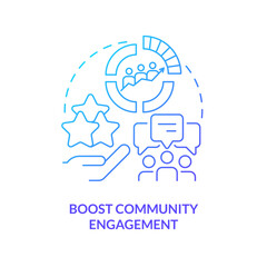 Wall Mural - boost community engagement blue gradient concept icon. attract clients. social media advertising goa