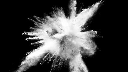 super slow motion of coloured powder explosion isolated