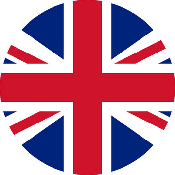 united kingdom round flag isolated - high quality circular web button of the british emblem