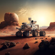 Mars Rover exploring the surface of Mars. Generative AI