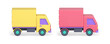Truck transportation delivery service automobile cab container side view 3d icon set vector