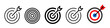 © thebeststocker - Set of goals. Target icon. Target, goal icon. Archery target with arrow on isolated background. Vector EPS 10